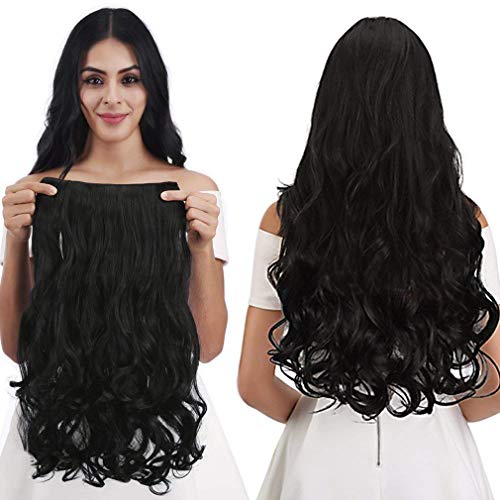 Image of Tressedup Hair Curly /Wavy Hair Extension Natural Black for girls and women beautiful looking