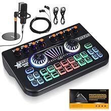 User-friendly design: the intuitive layout of the sound board and microphone makes it easy for beginners and seasoned podcasters alike to navigate and optimize their audio setup,music studio equipment,podcast microphone bundle Versatile compatibility...