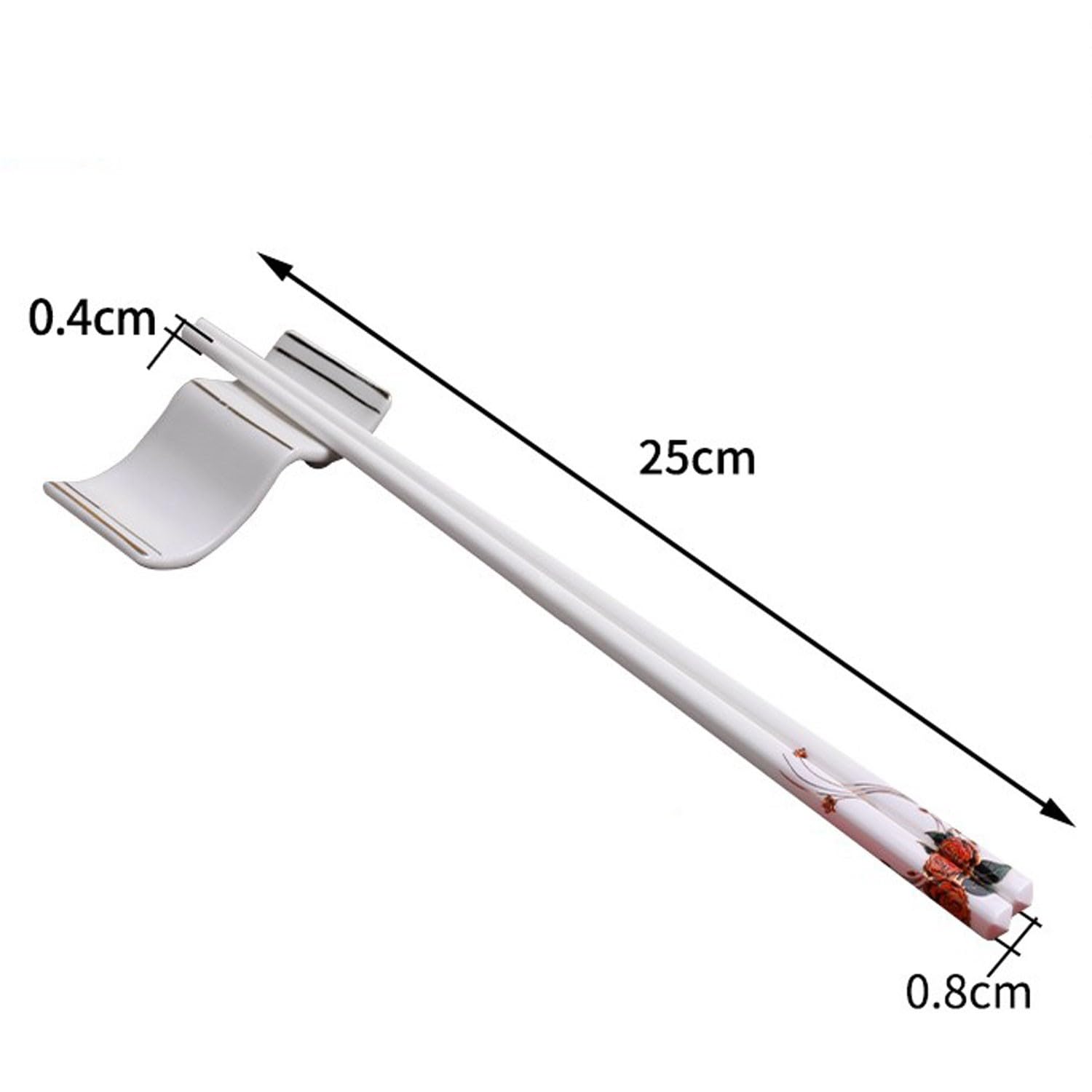 Bacchette in Metallo, Set da 10 Paia di Bacchette in Porcellana, Bacchette Antiscivolo di Alta qualità per Uso Domestico(G 25cm)