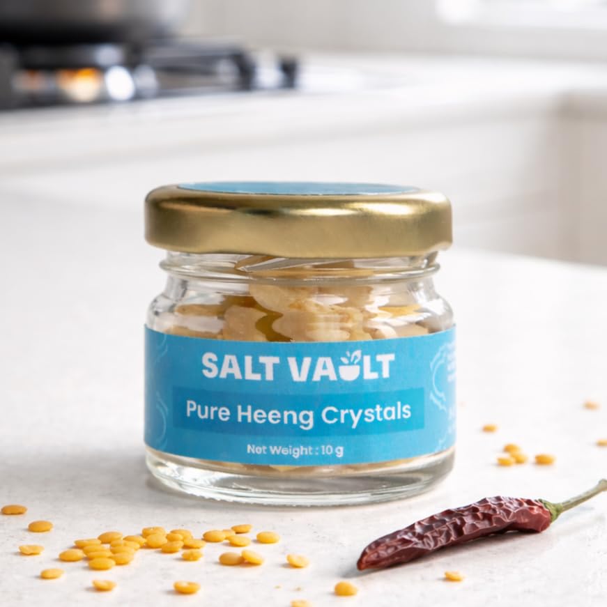 Image of Salt Vault Premium Heeng (Asafoetida) Crystals (10g) | Pure, Strong & Additive-Free 'Uzbeki' Nukra | Gluten-Free, No Wheat or Fillers | Handpicked Natural Hing for Tadkas, Dal, Sabzi & Indian Cooking