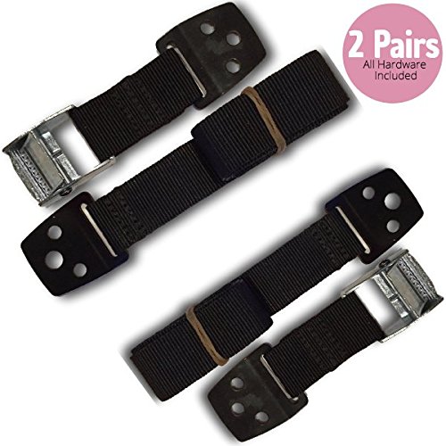 BabyKeeps Anti-Tip Straps - Anchor TV & Furniture to Baby Proof- Heavy Duty Safety Straps with Metal Plates - All Mounting Hardware Included (4 Pack)