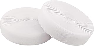 Sew on Hook and Loop Tape, 1 Inch x 33 Feet, Non-Adhesive Sticky Back Heavy Duty Nylon Strips Fabric Fastener, Sewing Nylon Fastener Interlocking Tape for Sewing DIY Crafts, Home, School, Office