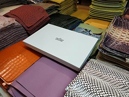 Upon Leather - Embossed And Printed Leather Scraps 1 Pound Medium & Large Pieces | 6-7 Square Feet Cowhide Remnants For Crafts, Earrings, Jewelry | More Than 15 Pieces Of Bright Happy Leather Colors. #TOP3