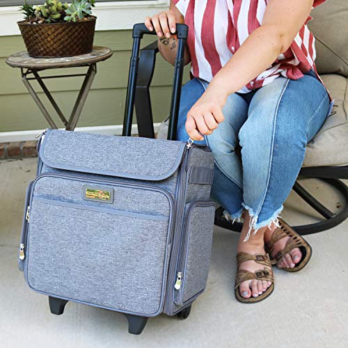 Everything Mary Rolling Craft Bag, Heather - Papercraft Tote With Wheels For Scrapbook & Art Storage - Organizer Case For Iris Boxes, Supplies, And Accessories - For Teachers & Medical #TOP1