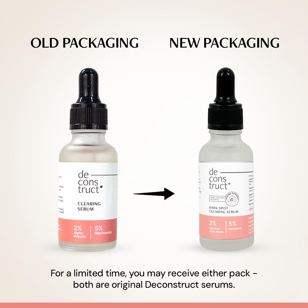 Deconstruct 5% Niacinamide Serum for Oily Skin + 2% Alpha Arbutin|Powered by Liposomal Technology |Fades Pigmentation & Acne Marks|4-in-1 Multi-Benefit| Co-created with Dermatologists| Non-Irritating | 30ML