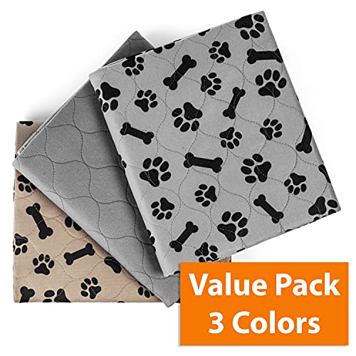 Jungle Creations Washable Pee Pads For Dogs (3-Pack) Reusable Waterproof Potty Training Mats For Puppy Playpen, Whelping Box, Crate Liner For Small, Medium, Large, And Xl Pets (30" X 36") #TOP1
