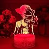 LUOAXA Winbuu 3D illusie LED nachtlampje Anime One Piece 3D lamp Monkey D Luffy Led Night Light voor jongens kinderen…