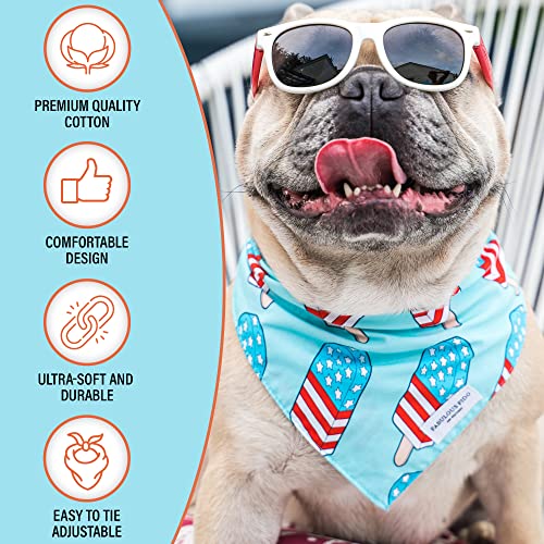 Fabulous Fido Summer Dog Bandana, Cotton Cooling Bandana, American Flag Inspired Patriotic Red Scarf For Hot Weather, Pet Essentials For Dogs, Apparel & Accessories Clothes Costume Outfit #TOP3