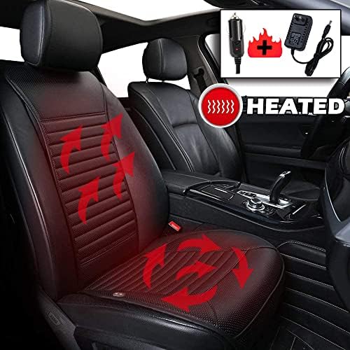 Big Ant Car Travel Seat Cover Cushion – 2 Pack Premium Quality Black 12V 24V Comfortable Seat Cushion for SUV Cars Perfect for Cold Weather and Winter Driving