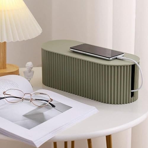 Miniatura 2 de Houchu Caja organizadora de cables, caja organizadora de cables para cable de extensión, escritorio, TV, computadora, concentrador USB, gestión de
