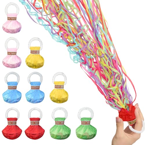 Hevysuo 10 Piezas Lanzar Serpentina de Cumpleaños,Serpentinas de
