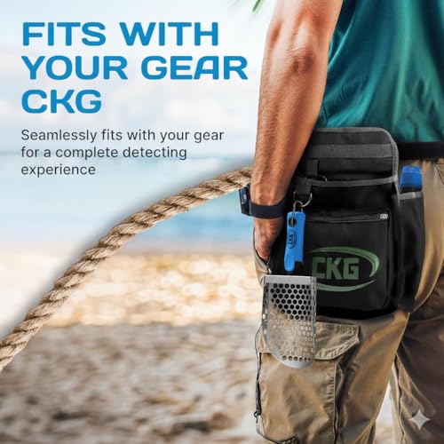 CKG Hand Sand Scoop for Metal Detecting with Ergonomic Blue Handle, Detecting Shovel for Beach Sand Sifter, Heavy Duty Stainless Steel, Perfect from Metal Detector Accessories by CKG - Used condition - Image 7
