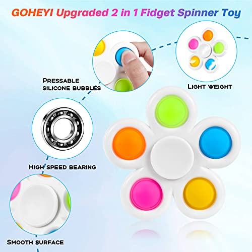 Goheyi 6 Pack Fidget Spinners Pop, Push Bubble Popper Fidget Toys Bulk, Easter Basket Stuffers Easter Egg Fillers Party Favors, Goodie Bag Stuffers, Return Gift #TOP1