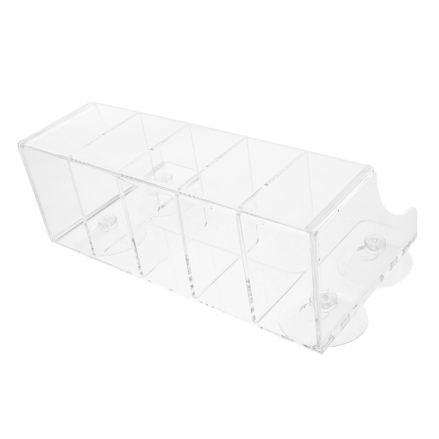 Organizer per Frigo in Acrilico 5 Scomparti e Ventose, Mensola Frigorifero Versatile per Fridge Organization in Cucina e Negozio