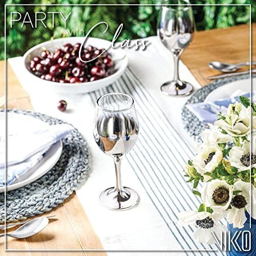 Miniatura 2 de Vikko Decor Silver Ombre Copas de vino 11.5 onzas de copas de lujo duraderas, aptas para lavavajillas, gran regalo, juego de 6 copas decorativas