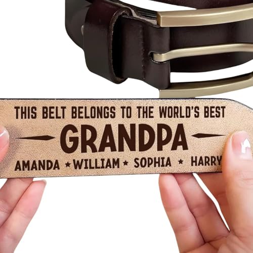 This Belt Belongs to The World’s Best Grandpa Leather Belt, Personalized This Belt Belongs to The World’s Best Grandpa Belt from Kid, Custom Christmas Belt for Grandpa, Father’s Day Gift Leather Belt2