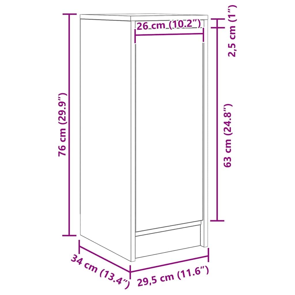vidaXL Credenza Rovere Sonoma 29,5x34x76 cm in Legno Multistrato, armadietto, credenza, Armadio da corridoio, Buffet, Armadio da Cucina