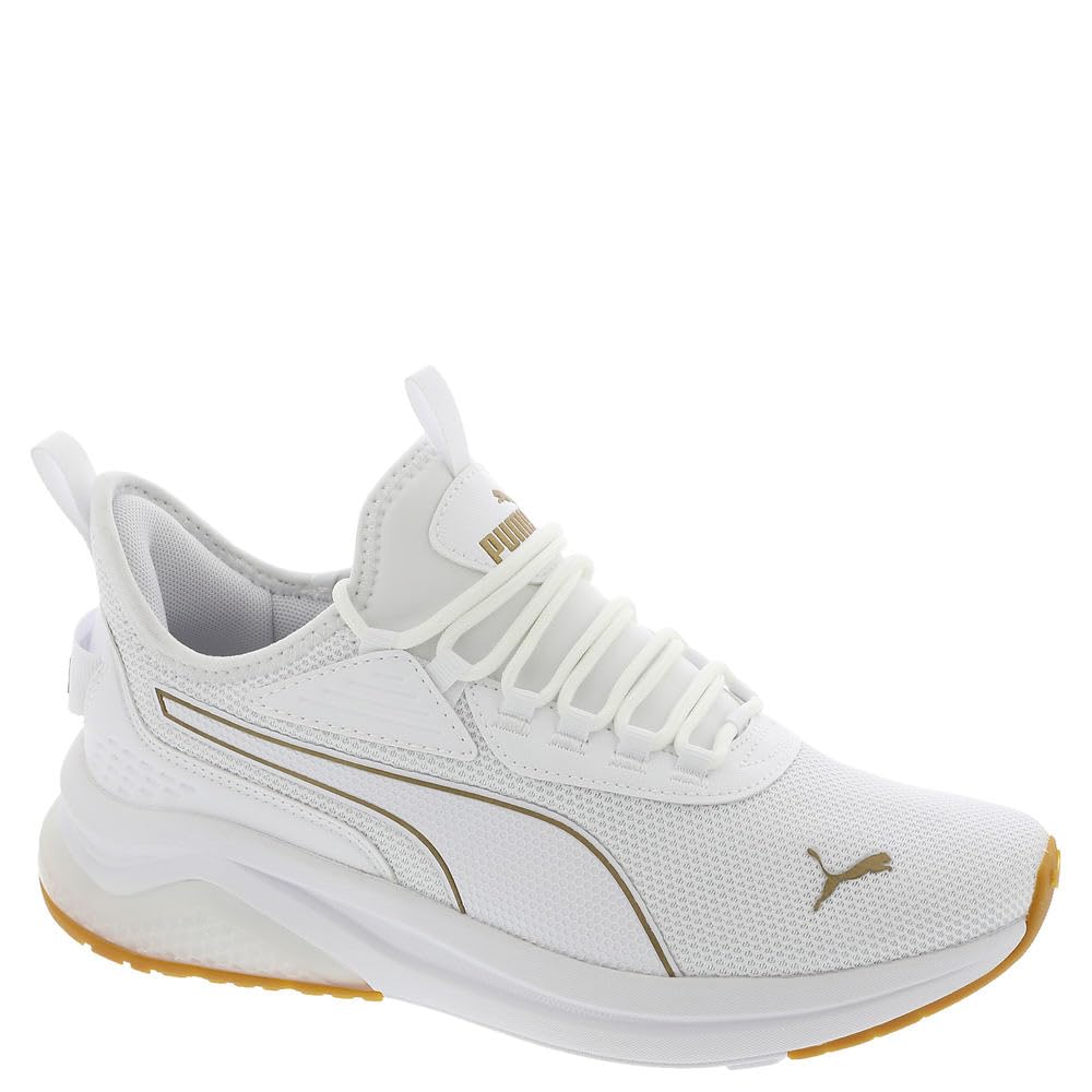 puma white and gold trainers