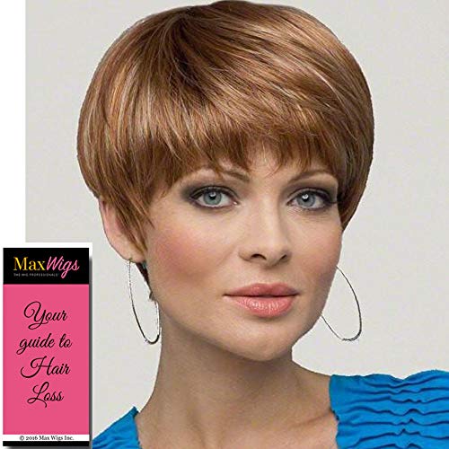 Miniatura 3 de JoAnne peluca  Envy Pelucas 5.75 pulgadas corto Breezy Pixie corte Wispy Full Fringe sintético Monofilamento parte superior Flequillos capas natural