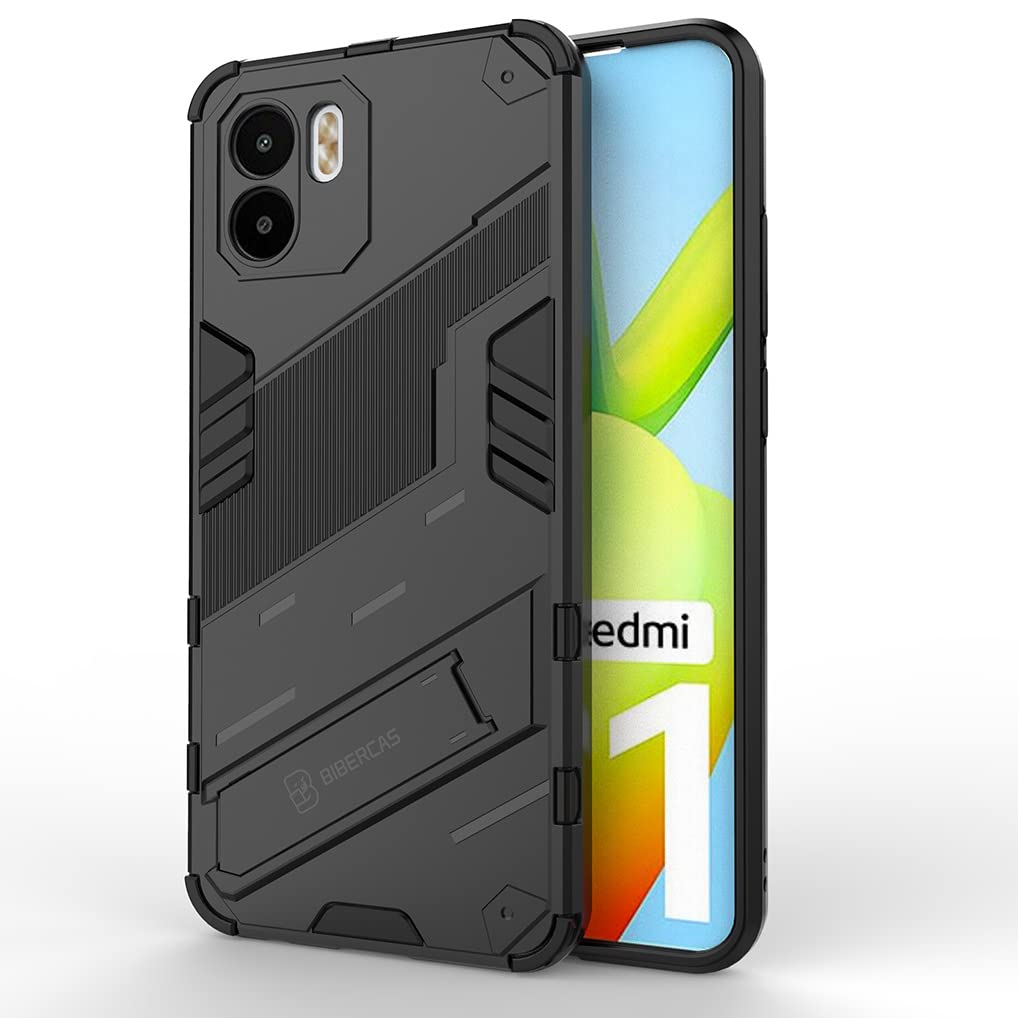 SEAHAI Custodia Per Xiaomi Redmi A1/A2 - Cover Paraurti Militare Anti-Caduta Con Supporto Nascosto E Kickstand (Blu)