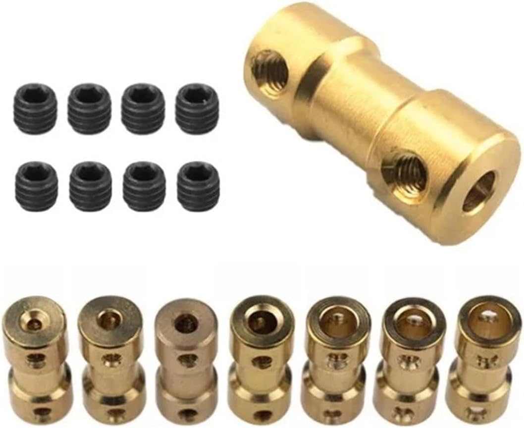 5pcs Brass Rigid Motor Shaft Coupling 2mm 2.3mm 3mm 3.17mm 4mm 5mm 6mm Coupler Motor Transmission Connector with Screws | 2mm-5mm