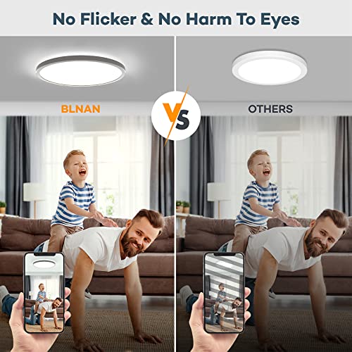 Blnan Led Flush Mount Ceiling Light Fixture, 12 Inch 24W 5000K Daylight Flat Modern Round White Wired Light, Ultra Thin Low Profile Ceiling Lamp For Bedroom Kitchen Living Room Laundry Closet Hallway #TOP5