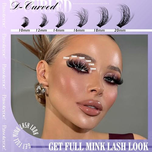 Image of Lash Extension Kit Lash Clusters 80D Full DIY Cluster Eyelash Extension Kit 10-20mm Individual Lashes Mink with Lash Bond and Seal, Lash Tweezers for Self Application (Mink 80D,10-20mm, Kit)