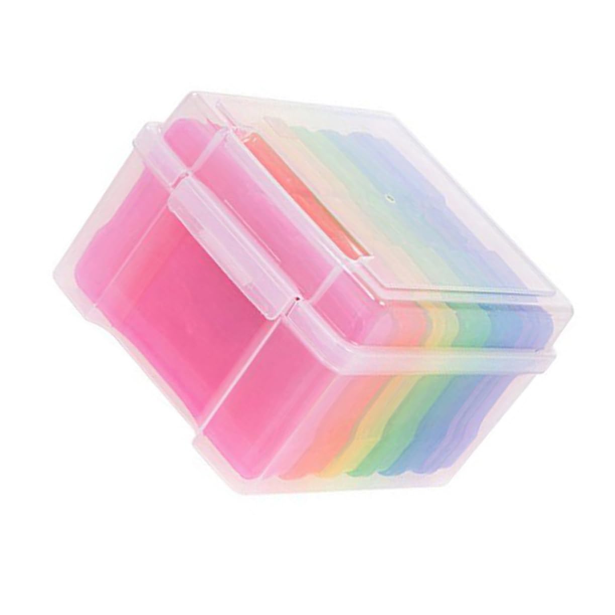 WOONEKY Boîte De Rangement Transparent pour Photos Et Cartes Organisateur Diviseurs Amovibles Pratique pour Scrapbooking Et Stockage De Souvenirs