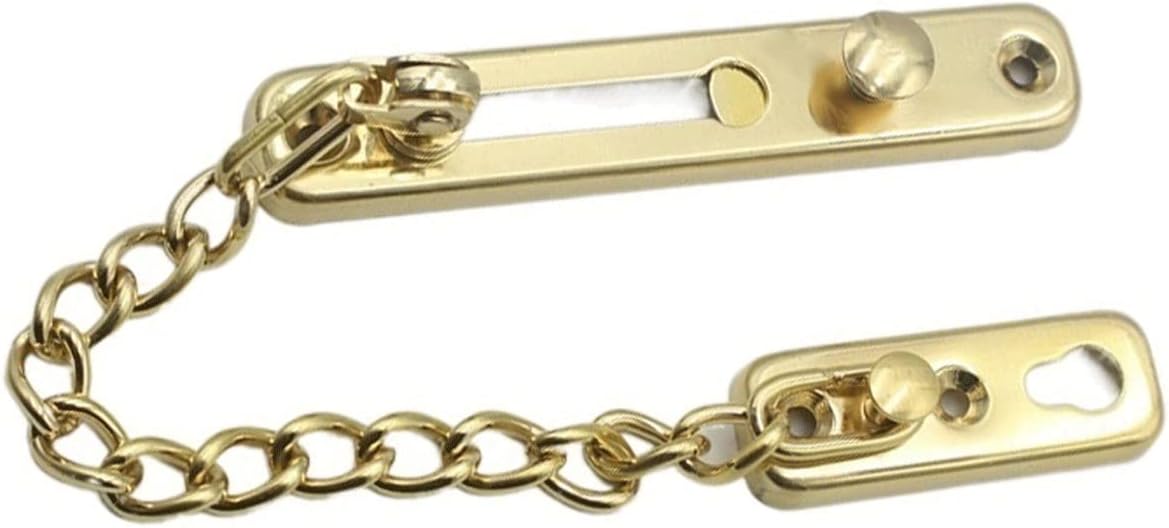 Chain Lock Door Lock Stainless Steel Safety Chain Guard with Spring Anti-Theft Pressure Lock Heavy Polished Door Latch with Screw