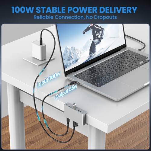 Hub USB C avec pince EJAY pour MacBook et iPad Pro - 4