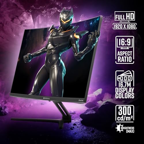Image of Zebronics 27 inch Curved (1500R) 180Hz Gaming Monitor with FHD 1080p, Free sync support, HDMI, DP, 300 Nits max, 16.7M colors, Built-in speakers and Bezel less design ZEB-S27B