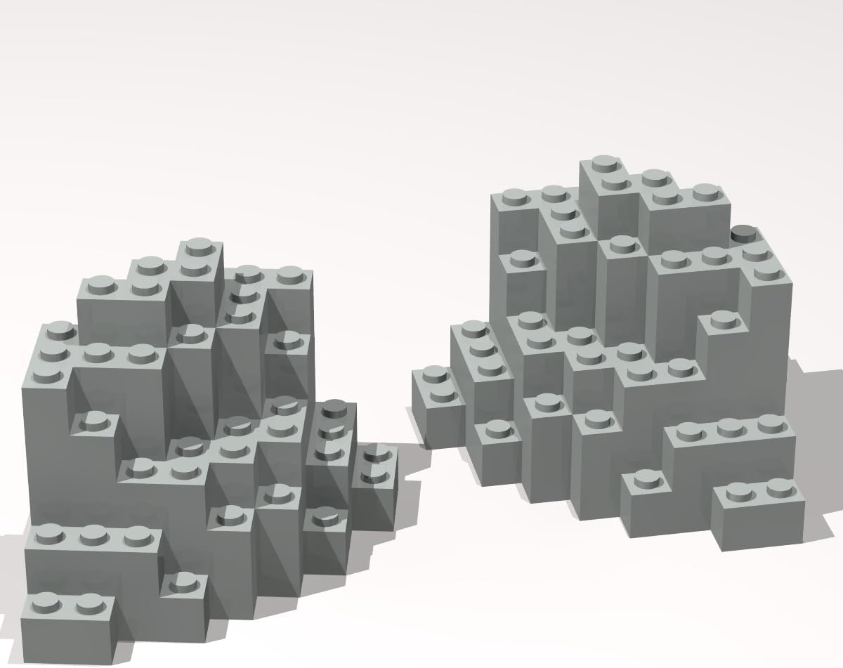 Classic Light Gray Rock Panel Bulk, Rock Panel 8x8x6 Medium Symmetric (MURP) 30 pcs, Compatible with Lego Parts and Pieces: Rock Panel 8x8x6 Light Gray (Color: Light Gray)