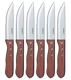 Wooden Steak Knife Set / Premium Stainless steel Knives with Rosewood Handle and Gift Box (set of 6)