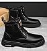 FmShi Retro high-top work boots - Men's large-sized fashionable short boots for mountaineering, outdoor activities, travel, suitable for all seasons. (black,8.5)