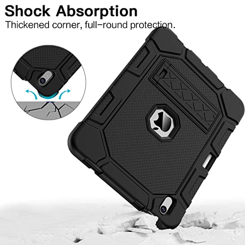 Azzsy Case for iPad A16 11th Generation 11 Inch 2025 / iPad 10th Generation 10.9 Inch 2022, [Built-in Pencil Holder] Heavy Duty Shockproof Rugged Protective Case, Black by AZZSY - Image 3