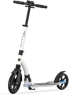 WHTBB Kids Scooter, Adult Folding Kick Scooter- 2 Big PU Wheels, Adjustable Bar,Reinforced Deck Rapid-Fold Adult Folding Commuter Scooter
