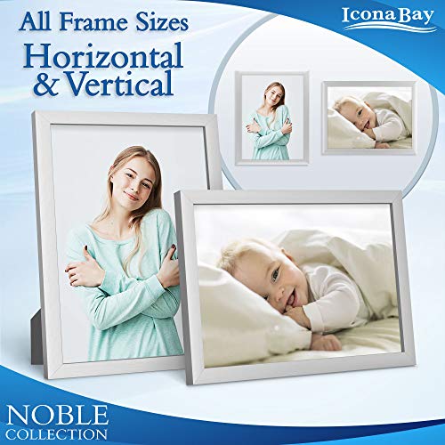 Icona Bay Combo-Sizes Silver Picture Frames Set - 10 Pc (Four 4X6, Four 5X7, Two 8X10), Noble Collection Multi-Pack, Modern Professional Design For Wall Gallery #TOP4