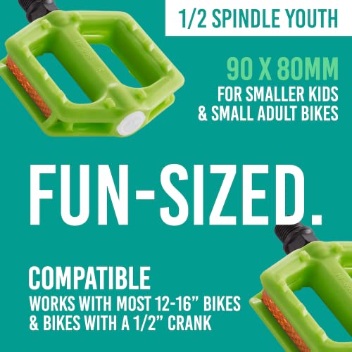 Bw Youth Bicycle Pedals – Kids Sized Bike Pedals With 1/2 Spindle – Purple #TOP2