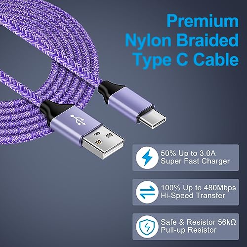 Type C Charger Fast Charging Cable 3FT Android Phone Charger USB C Power Cord for Moto G Stylus 5G 2025 2024/G Power 2025/2024/G 2025/G Play 2024/G 5G 2023/G Pure/G Fast/G8/G7/Z4/Edge 5G UW/One 5G UW