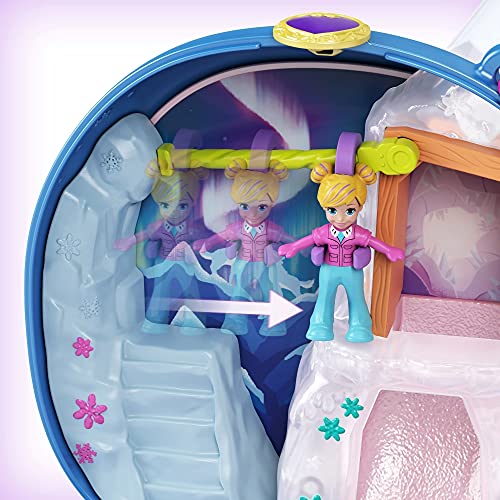 Polly Pocket GKJ52 - Narwal-Eisspaß Schatulle mit lustigen Überraschungen, den kleinen Puppen Polly und Lila, Husky mit Schlitten, Eisbär-Figur und Stickerbogen; Spielzeug für Kinder ab 4 Jahren – Bild 3