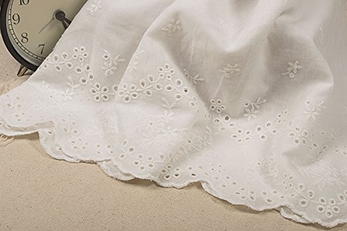 2 Yards Of 19Cm Width Floral Embroidered Cotton Eyelet Fabric Trim #TOP2