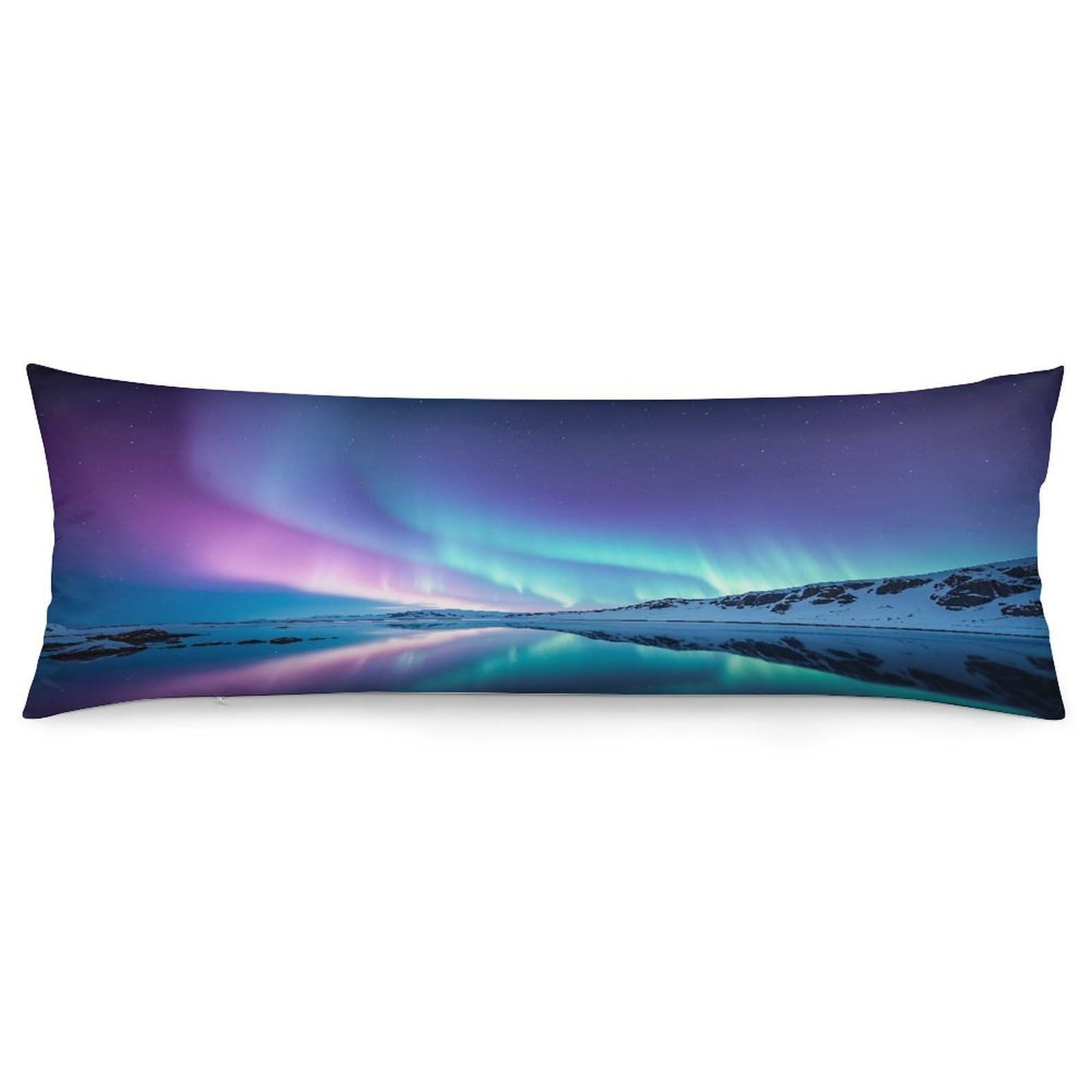 Northern Lights Pillowcase Decorative Long Body Pillow Case Soft Breathable Body Pillow Cover Modern Large Pillowcase Cute Body Pillow Pillowcases for Bedroom Couch 18.9 X 53 Inch