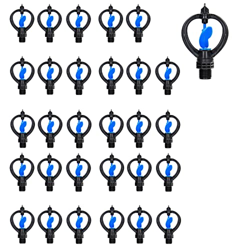 30PCS 4 punti di plastica farfalla testa irrigazione spruzzatore 360 gradi rotativo per giardino prato paesaggio serra Spray