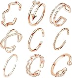 Eniyou 9 Pcs Anillos Acero Inoxidable Mujer Anillos Mujer Acero Inoxidable Es El Accesorio Perfecto para Complementar Tu Outfit O para El Día a Día con 1 Bolsa de Almacenamiento