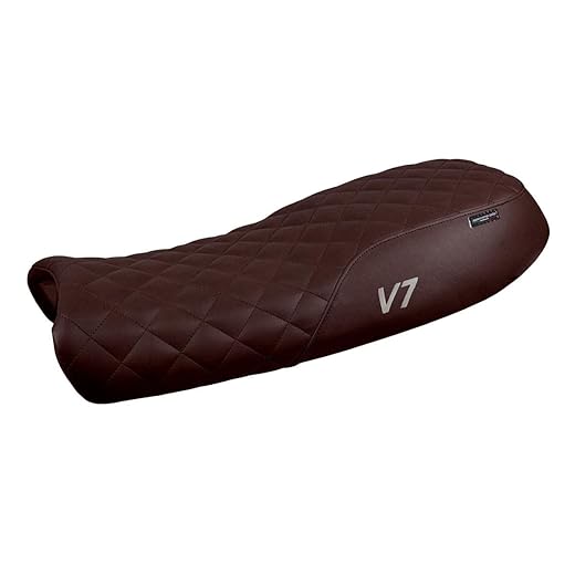copri sella davis vintage marrone Comfort Memory Foam con logo compatibile con MOTO GUZZI V7 CLASSIC 750 2011-2020 e per V7 STONE 750 2011-2020 e per V7 STONE 850 2011-2020