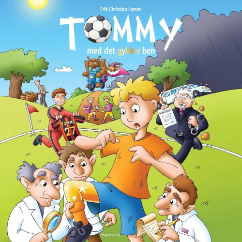 Diseño de la portada del título Tommy med det gyldne ben