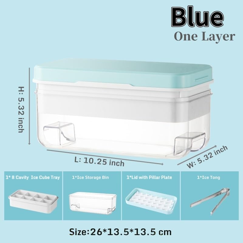 Miniatura 7 de forcozyvie Bandejas cuadradas grandes para cubitos de hielo con tapas extraíbles, bandejas de hielo grandes apilables para congelador, máquina de