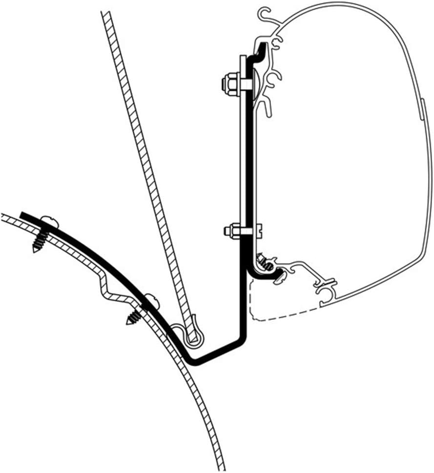 Thule Vw Lift Roof Adapter (for Use with Direct Mount Awnings), Black/Silver