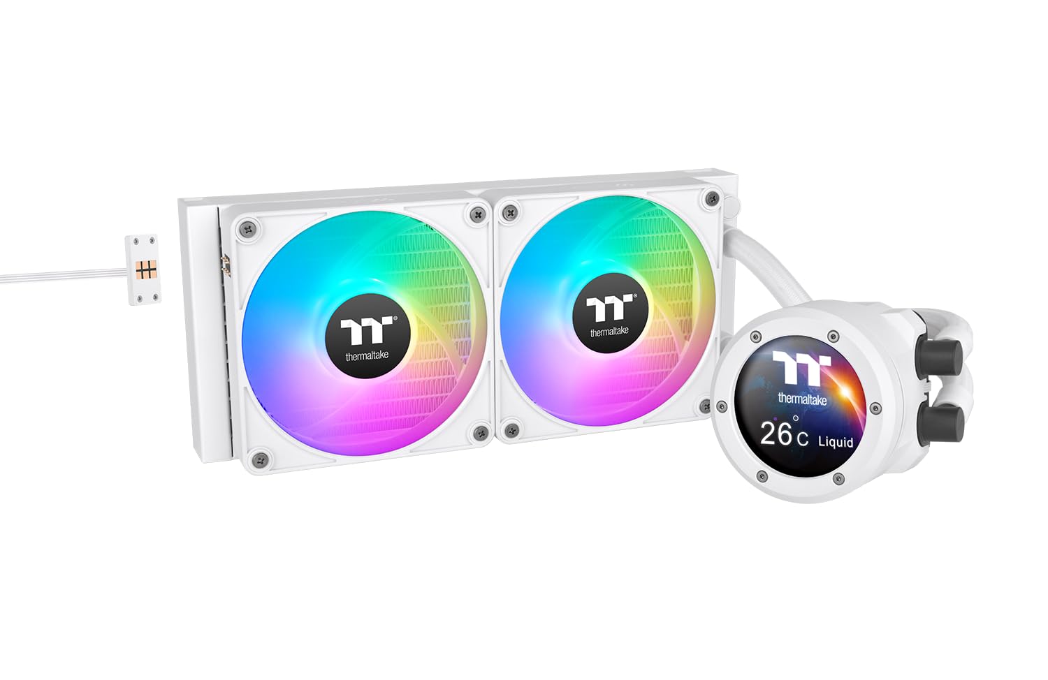 Thermaltake TH240 V2 Ultra EX ARGB Sync Snow Edition 240mm Water Cooled CPU Cooler (10.8 x 4.7 x 1.1 inches, 2 x 120mm Fans, 500 - 2000 rpm, 68 CFM, 28.5 dBA, 12V, Desktop, Laptop)