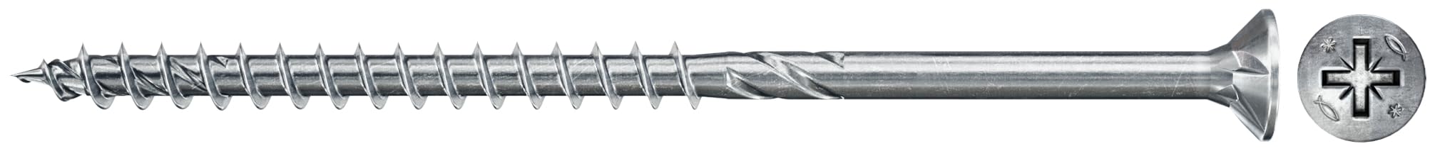 fischer PowerFast II CZP 6,0 x 90, Spanplattenschraube (100 Stk.) mit Teilgewinde, Senkkopfschraube mit Kreuzschlitz, Schraube für Holzverarbeitung, reduziert Einschraubwiderstand & Einschraubzeit